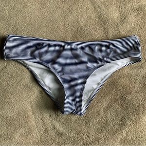 Blue and White Striped Cheeky Swimsuit Bikini Bottom